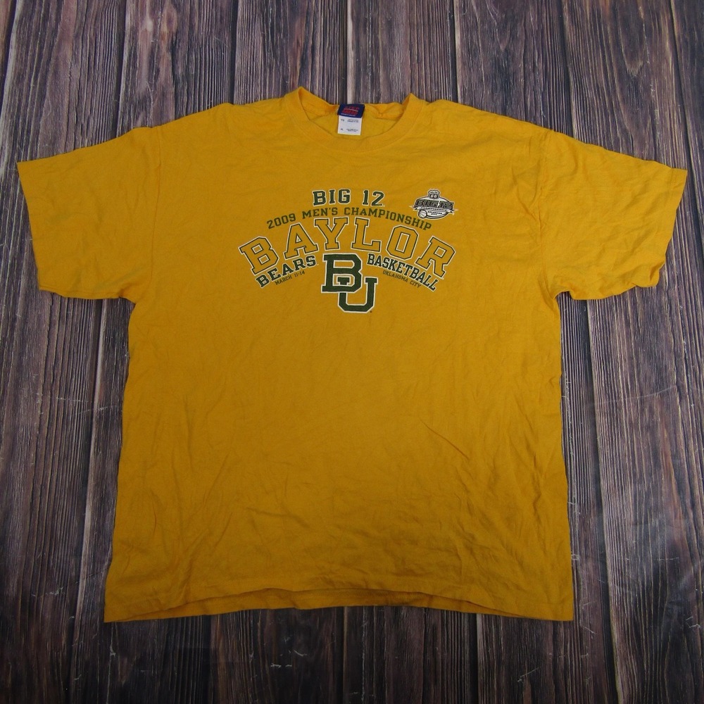 Baylor Bears Shirt Mens XL Gold NCAA Basketball 2009 Big 12 Champs Step Ahead